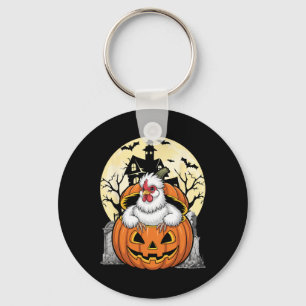 Porte-clés Poulet Soie Joyeux Halloween Citrouille Animal de