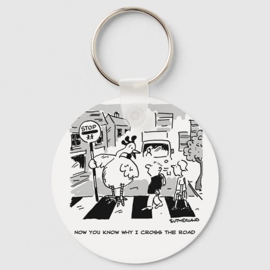 Porte-clés Poulet sur une patrouille de passage à l'école. Dr (Recto)