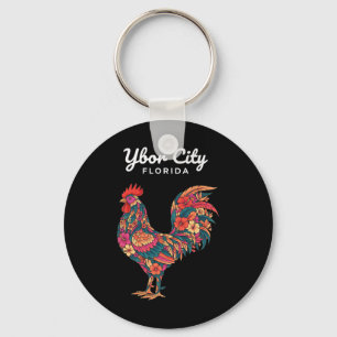 Porte-clés Poulet Ybor City Coq Tropical, Floral Floride