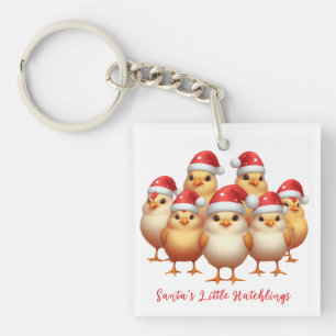 Porte-clés Poulets de Noël de bébé, Père Noël de petits enfan
