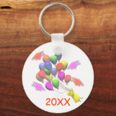 Porte-clés Poulets et ballons Jardin d'enfants Graduation (Recto)