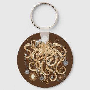 Porte-clés Poulpe Machine de Style Steampunk Surréaliste Rétr