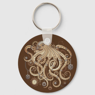 Porte-clés Poulpe Machine de Style Steampunk Surréaliste Rétr