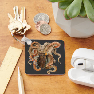 Porte-clés Poulpe Vulgaris, Animaux de la Vie Marine Vintage