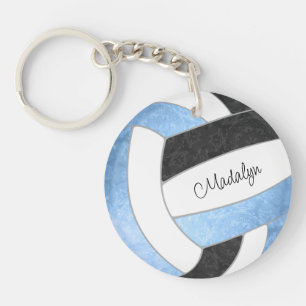 Porte-clés poupée bleu clair noir gardien cadeaux volleyball