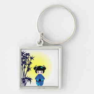 Porte-clés Poupée et bambou de Kokeshi