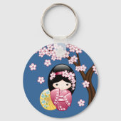 Porte-clés Poupée Kokeshi Printemps - Cute Geisha Japonaise s (Recto)