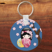 Porte-clés Poupée Kokeshi Printemps - Cute Geisha Japonaise s (Recto)