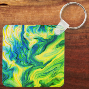 Porte-clés Pour acrylique, Bleu, Vert, Jaune /