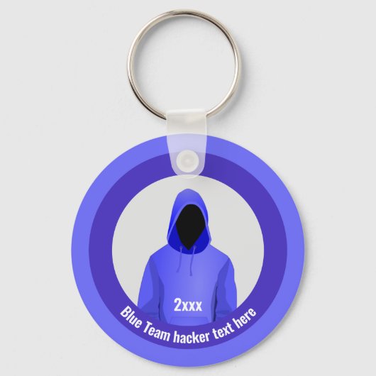 Porte-clés Pour Blue Hacker InfoSec Team, texte personnalisé  (Recto)