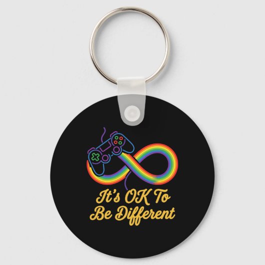 Porte-clés Pour être différent Autisme Gaming Rainbow Infinit (Recto)