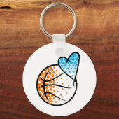 Porte-clés pour le coeur de... BALLON DE BASKET (Recto)