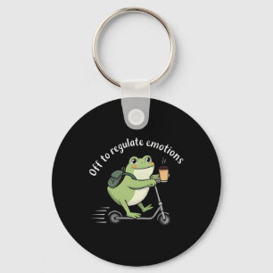 Porte-clés Pour réguler les émotions drôle scooter grenouille