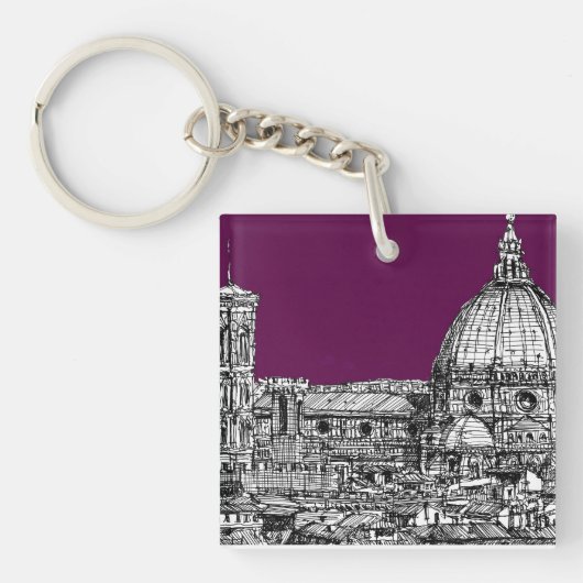 Porte-clés Pourpre de duomo de Florence (Devant)