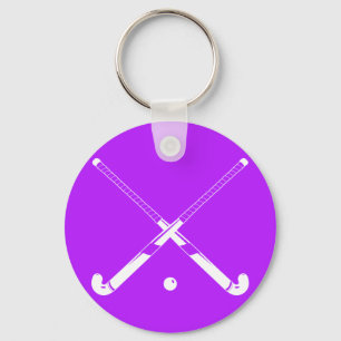 Porte-clés Pourpre de porte - clé de silhouette d'hockey de