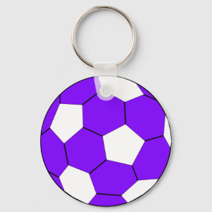 Porte-clés Pourpre et blanc du football du football