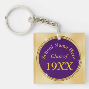 Porte-clés Pourpre et cadeaux de la Réunion de classe d'or,