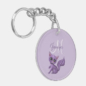 Porte-clés Pourpre Kitty de monogramme (Devant gauche)