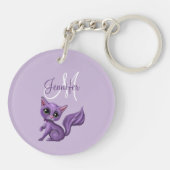 Porte-clés Pourpre Kitty de monogramme (Dos)