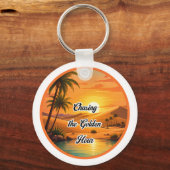 Porte-clés Poursuite de l'heure dorée Oasis du coucher de sol (Verso)