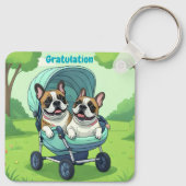 Porte-clés Poussette pour Bouledogue Français (Dos)