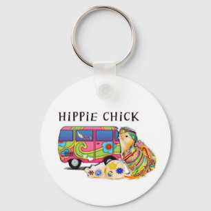 Porte-clés Poussin hippie