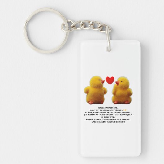 Porte-clés “Poussin jaune” – Mignon et amusant (Devant)