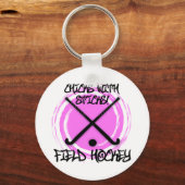 Porte-clés Poussins Avec Bâtons - Hockey sur gazon (Recto)