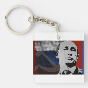 Porte-clés Poutine avec drapeau russe