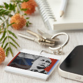 Porte-clés Poutine avec le drapeau russe (Devant Droit)