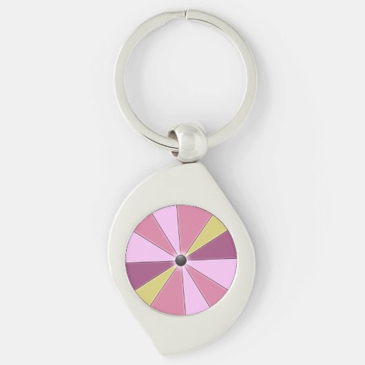 Porte-clés Poutres de couleur Roue rose (Devant)
