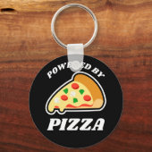 Porte-clés 'Powered by Pizza' (Alimenté par la pizza) (Recto)