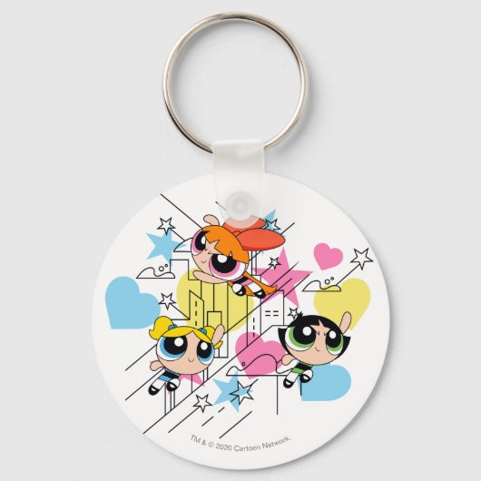 Porte-clés Powerpuff Girls Townsville Pattern (Recto)