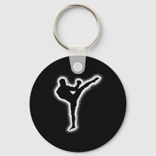 Porte-clés Pratiquant de Muay Thai Arts Martiaux Kickboxer En