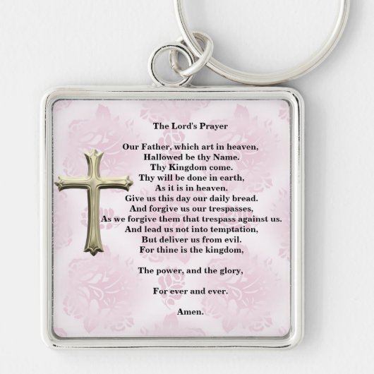 Porte-clés Prayer du seigneur (rose) (Devant)