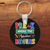 Porte-clés Pré-K Où L'Aventure Commence Funny School (Recto)