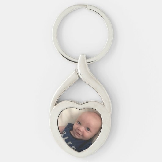 Porte-clés Précieux bébé Porte - clé photo Silver Heart Modèl (Devant)