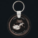 Porte-clés Pregnancy Pink Glitter Sonogram Ultrasound Photo<br><div class="desc">Pregnancy Baby Sonogram Ultrasound Photo New Mom keychain Can be fully customized to suit your needs. © Gorjo Designs. Made for you via the Zazzle platform. // Note: photo used is a placeholder image only. You will need to replace with your own photo before ordering/ printing. If you need help...</div>