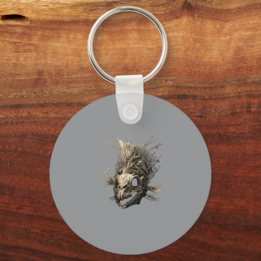 Porte-clés Prehistoric Fish Skull Grunge Dark Art (Recto)