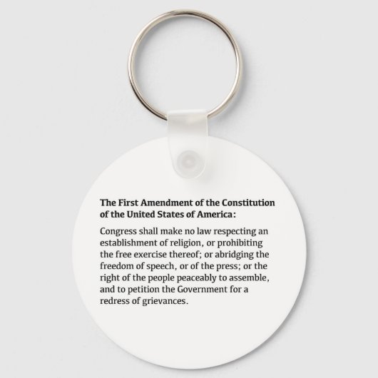 Porte-clés Premier amendement de la Constitution (Recto)