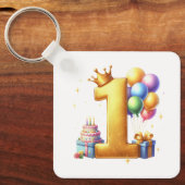 Porte-clés Premier anniversaire doré (Recto)