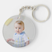 Porte-clés Premier anniversaire Modèle photo personnalisé (Dos)