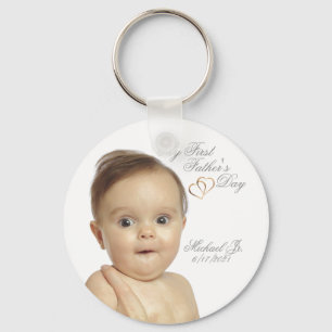 Porte-clés Premier Fête des pères Porte - clé Bouton - Cus