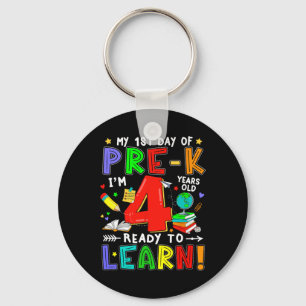 Porte-clés Premier jour de pré-maternelle garçon de 4 ans prê