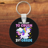 Porte-clés Premier jour d'école Je suis prêt à écraser 1ère a (Recto)