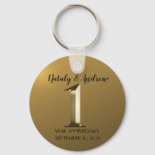 Porte-clés Premier mariage d'or métallique