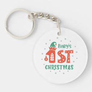 Porte-clés Premier Noël de bébé