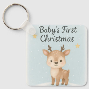 Porte-clés Premier Noël de bébé rennes mignon petit festif