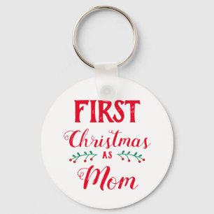 Porte-clés Premier Noël en famille maman assorti blanc