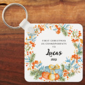 Porte-clés Premier Noël Personnalisé En Tant Que Grand-Parent (Recto)